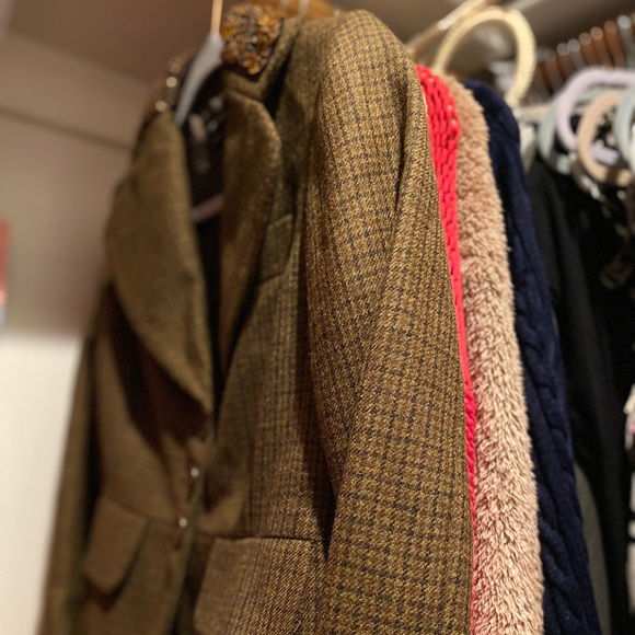 Banana Republic Women Houndstooth Wool Blazer Sz 0 - Picture 7 of 9